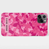 Pink Camouflage Persönlicher Name iPhone Hülle (Rückseite (Horizontal))