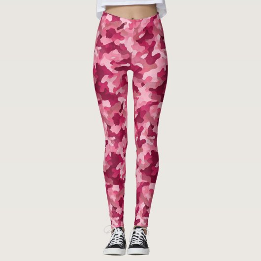 Pink Camouflage Print Leggings (Vorderseite)