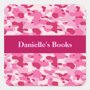 Pink Camouflage Quadratischer Aufkleber
