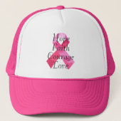 Pink Camouflage Ribbon Faith Hat Truckerkappe (Vorderseite)