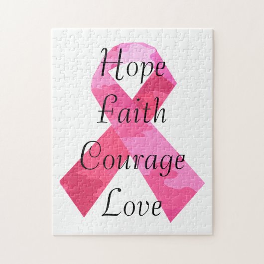 Pink Camouflage Ribbon Faith Puzzle (Vertikal)