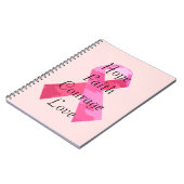 Pink Camouflage Ribbon Faith Spiral Notebook Notizblock (Linke Seite)