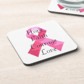 Pink Camouflage Ribbon Faith Untersetzer (Linke Seite)