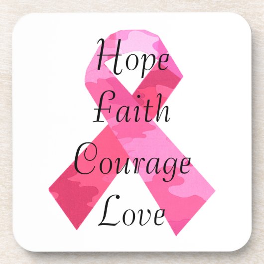Pink Camouflage Ribbon Faith Untersetzer (Vorderseite)