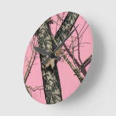 Pink Camouflage Runde Wanduhr (Winkel)