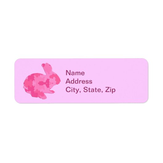 Pink Camouflage Silhouette Bunny Address Labels (Vorne)