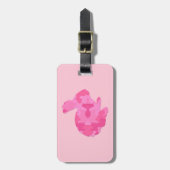 Pink Camouflage Silhouette Bunny Luggage Tag Gepäckanhänger (Vorderseite vertikal)