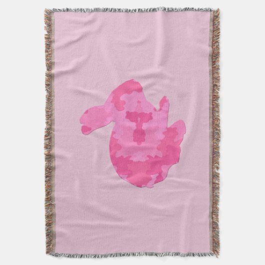 Pink Camouflage Silhouette Bunny Throw Blanket Decke (Vorderseite Vertikal)