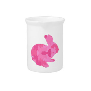 Pink Camouflage Silhouette Osterfest Bunny Pitcher Krug