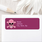 Pink Camouflage Skull and Crossbones Address Label (Insitu)