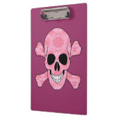 Pink Camouflage Skull and Crossbones Clipboard Klemmbrett (Links)
