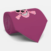 Pink Camouflage Skull and Crossbones Krawatte (Gerollt)
