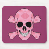 Pink Camouflage Skull and Crossbones Mouse Pad Mousepad (Vorne)