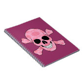 Pink Camouflage Skull and Crossbones Notebook Notizblock (Rechte Seite)