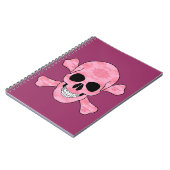 Pink Camouflage Skull and Crossbones Notebook Notizblock (Linke Seite)