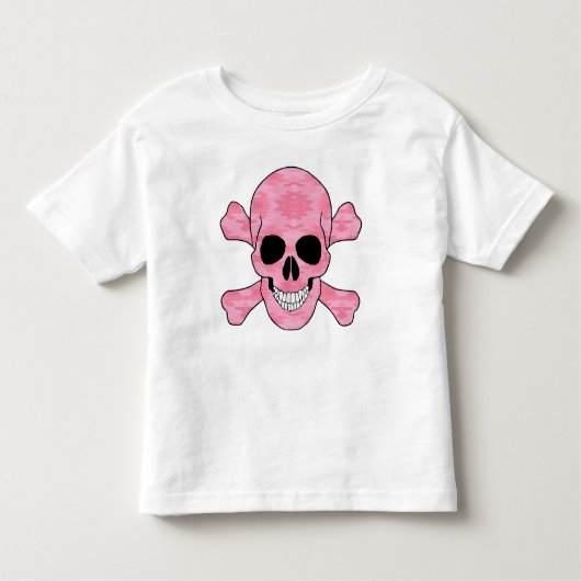 Pink Camouflage Skull and Crossbones Shirt (Vorderseite)