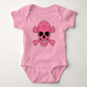 Pink Camouflage Skull and Crossbones Strampler (Vorderseite)