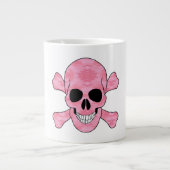 Pink Camouflage Skull and Crossbones Tasse (Vorderseite)