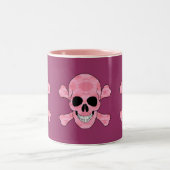 Pink Camouflage Skull and Crossbones Tasse (Mittel)