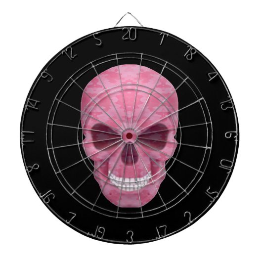 Pink Camouflage Skull Dart Board Dartscheibe (vorne)