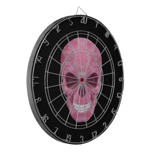 Pink Camouflage Skull Dart Board Dartscheibe (Vorderseite Links)