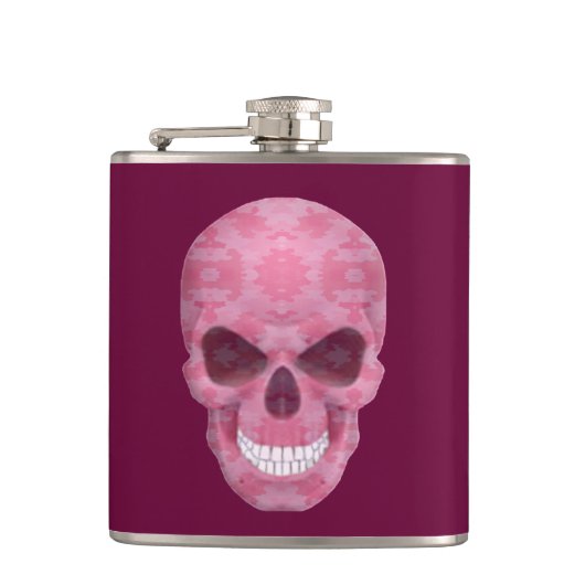 Pink Camouflage Skull Flask Flachmann (Vorderseite)