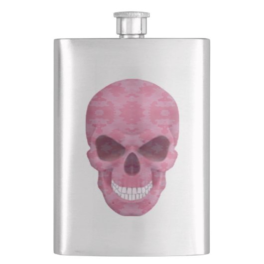 Pink Camouflage Skull Flask Flachmann (Vorderseite)