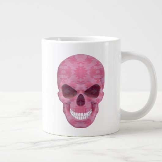 Pink Camouflage Skull Jumbo Tasse (Rechts)