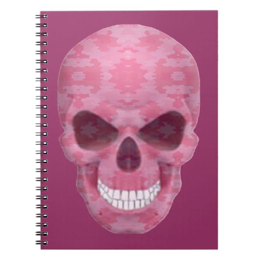 Pink Camouflage Skull-Notebook Notizblock (Vorderseite)