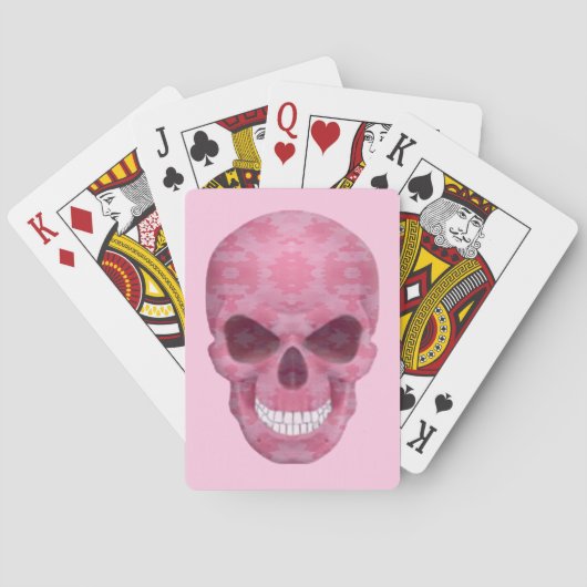 Pink Camouflage Skull Playing Cards Spielkarten (Rückseite)