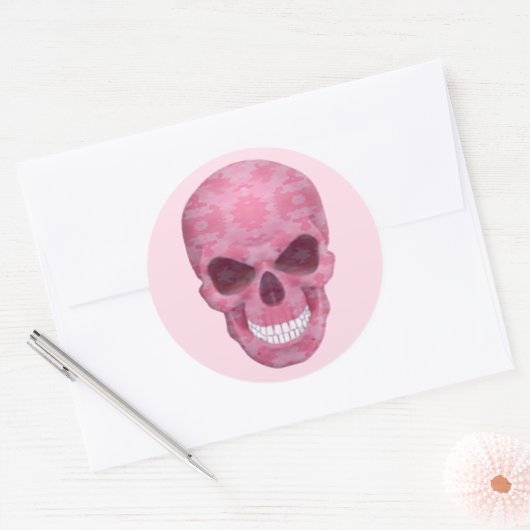 Pink Camouflage Skull Stickers (Umschlag)