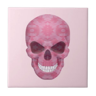 Pink Camouflage Skull Tile Fliese