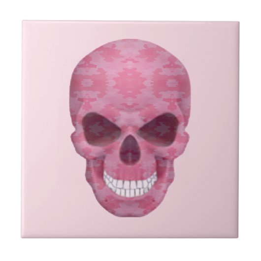Pink Camouflage Skull Tile Fliese (Vorderseite)