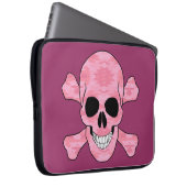 Pink Camouflage Skull und Crossbones Laptop-Sieb Laptopschutzhülle (Vorne Rechts)