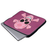 Pink Camouflage Skull und Crossbones Laptop-Sieb Laptopschutzhülle (Vorne Knopf)
