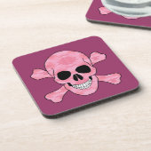 Pink Camouflage Skull und Crossbones Untersetzer (Linke Seite)