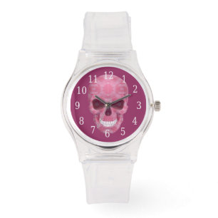 Pink Camouflage Skull Watch Armbanduhr