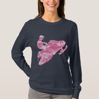 Pink Camouflage Snowmobile T-Shirt