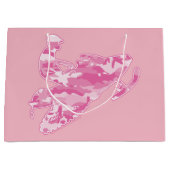 Pink Camouflage Snowmobiler Große Geschenktüte (Vorderseite)