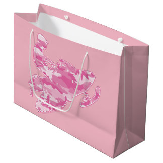 Pink Camouflage Snowmobiler Große Geschenktüte