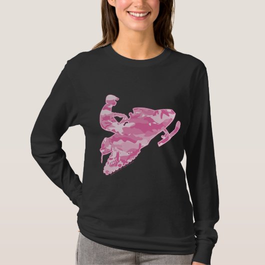 Pink Camouflage Snowmobiler T-Shirt (Vorderseite)