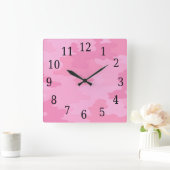 Pink Camouflage Square Uhr (Zuhause)