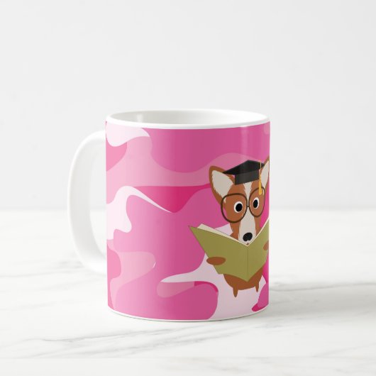 Pink-Camouflage-Studie Hunde Tasse (Vorderseite Links)