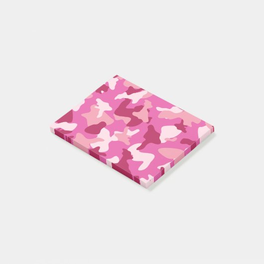 Pink-Camouflage-Tarnmuster Post-it Klebezettel (angewinkelt)