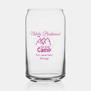 Pink Camp Bridesmaid geben Name Datum Jahr Bachelo Dosenglas