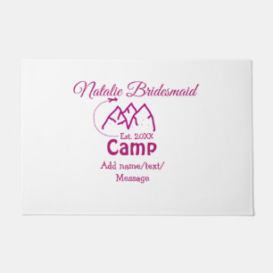 Pink Camp Bridesmaid geben Name Datum Jahr Bachelo Fußmatte
