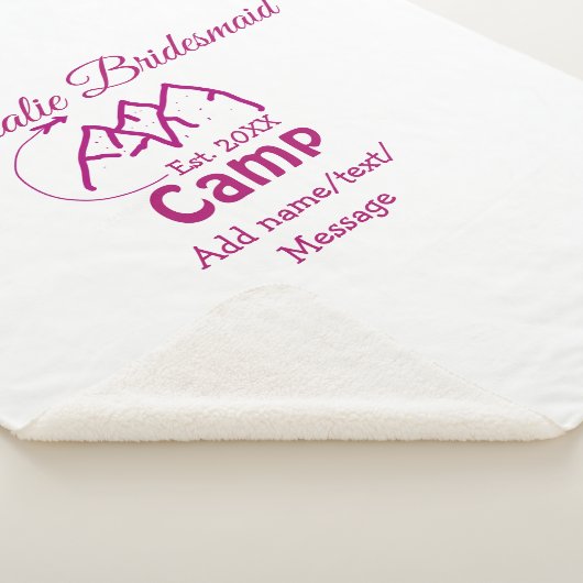Pink Camp Bridesmaid geben Name Datum Jahr Bachelo Sherpadecke (3/4)