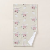 Pink Camper Earthy Pattern Badhandtuch Set (Handtuch)