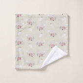 Pink Camper Earthy Pattern Badhandtuch Set (Waschlappen)