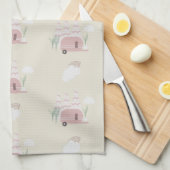 Pink Camper Earthy Pattern Geschirrtuch (Viertel Falte)